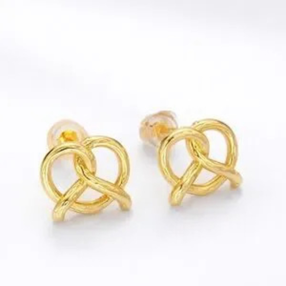 24K Gold Pretzel Earrings (4013)